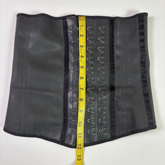 Lady Slim Black Latex Waist Cincher Corset Women's XS Gothic Alt Darkwear Witchy - Picture 13 of 14